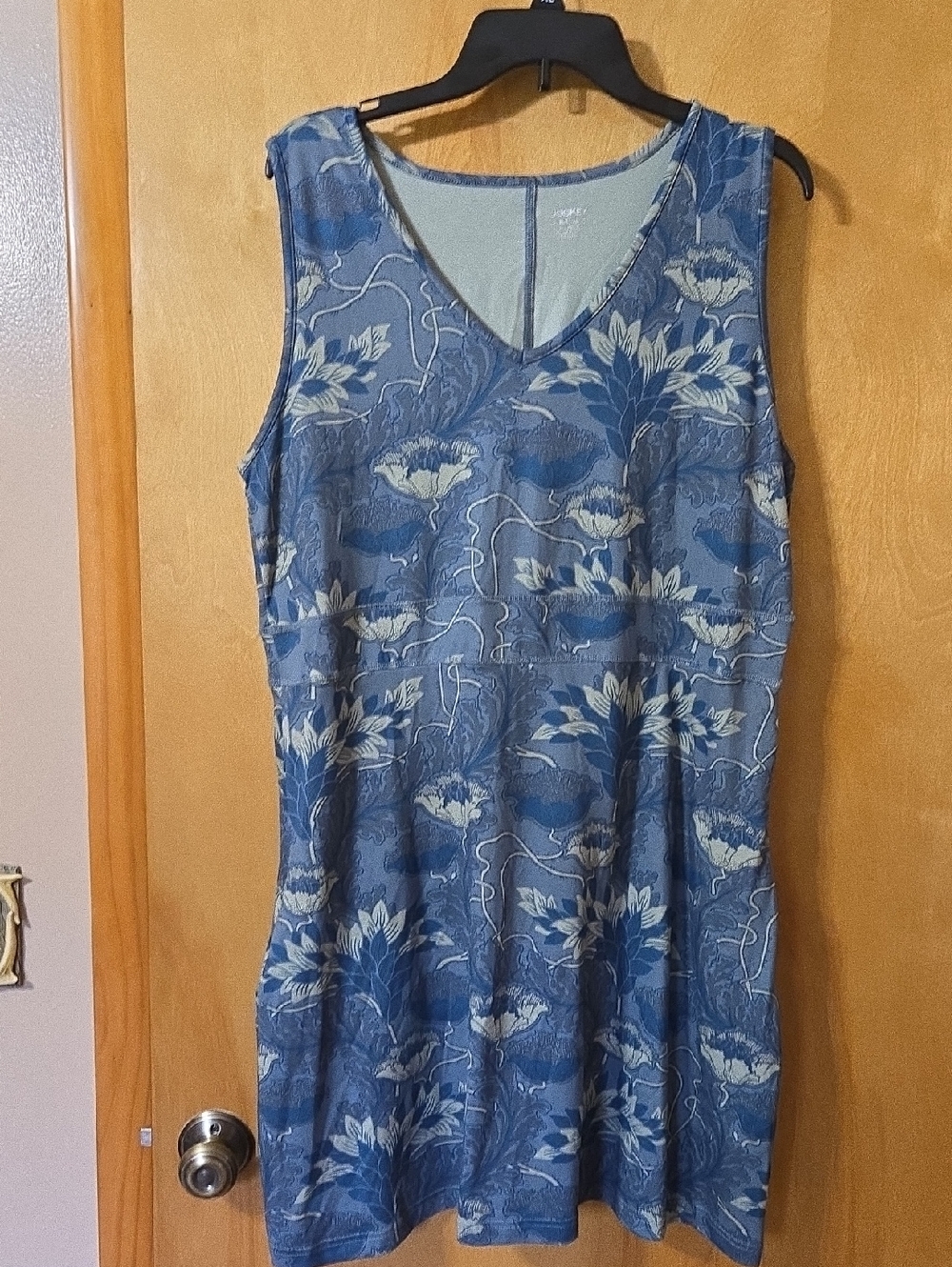 Jockey Blue Floral V-Neck Sleeveless Dress